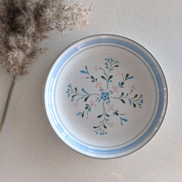 Vintage Other - Vintage 1980s Floral Hand Decorated Dessert Plate